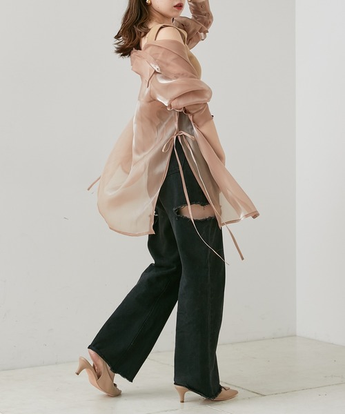 Chico(チコ)の「【新色追加】ダメージワイドデニムパンツ(デニムパンツ・レディース・ブラック系その他/ブルー系その他・LARGE/X-SMALL/SMALL/MEDIUM)」の7枚目の写真