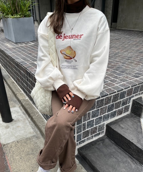nemne store(ネンネストア)の「【低身長用サイズあり】裏起毛プリントスウェット(スウェット・レディース・オートミール/ホワイト系その他/オフホワイト/ブルー・SMALL/MEDIUM)」の15枚目の写真