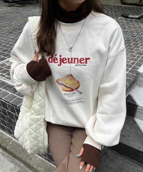nemne store(ネンネストア)の「【低身長用サイズあり】裏起毛プリントスウェット(スウェット・レディース・オートミール/ホワイト系その他/オフホワイト/ブルー・SMALL/MEDIUM)」の10枚目の写真