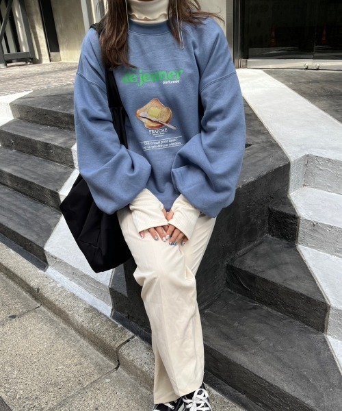 nemne store(ネンネストア)の「【低身長用サイズあり】裏起毛プリントスウェット(スウェット・レディース・オートミール/ホワイト系その他/オフホワイト/ブルー・SMALL/MEDIUM)」の21枚目の写真