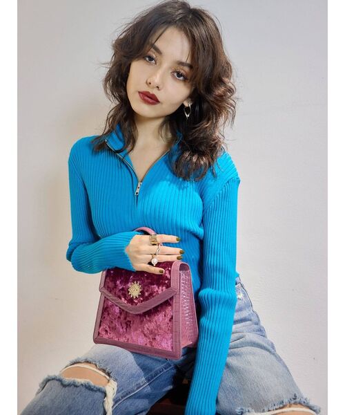 EVRIS（エヴリス）の「アンティークベロアバッグ（ショルダーバッグ・レディース・ブラック/パープル/ブラウン/ブルー・FREE）」の21枚目の写真