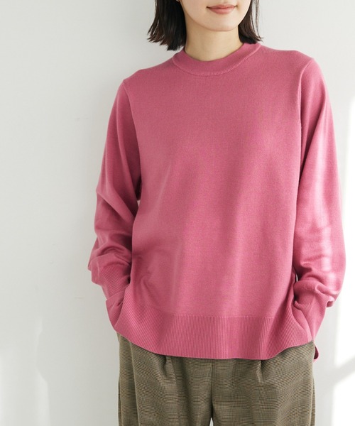 Green Parks(グリーンパークス)の「ジャスミンオイル加工 クルーネックプルオーバー(ニット/セーター・レディース・アイボリー/グリーン/ダークネイビー/ピンク・FREE)」の4枚目の写真