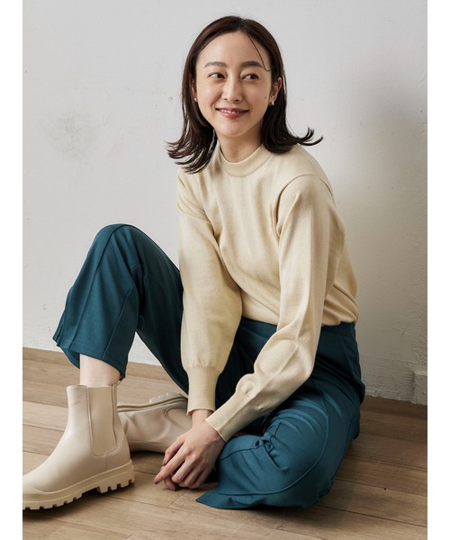 Green Parks(グリーンパークス)の「ジャスミンオイル加工 クルーネックプルオーバー(ニット/セーター・レディース・アイボリー/グリーン/ダークネイビー/ピンク・FREE)」の7枚目の写真