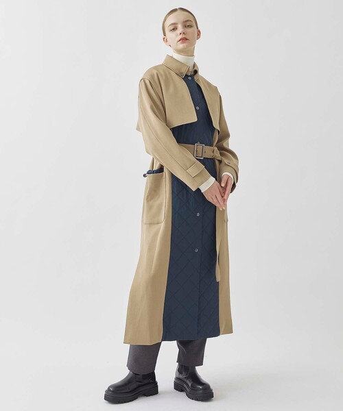 CITY TOKYO（シティトウキョウ）の「キルトドッキングウーレットコート（ステンカラーコート・レディース・ダークグレー/キャメル・1/2）」の9枚目の写真