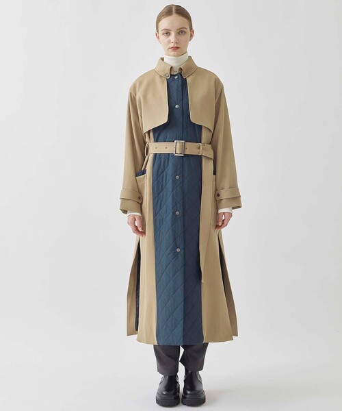 CITY TOKYO（シティトウキョウ）の「キルトドッキングウーレットコート（ステンカラーコート・レディース・ダークグレー/キャメル・1/2）」の11枚目の写真