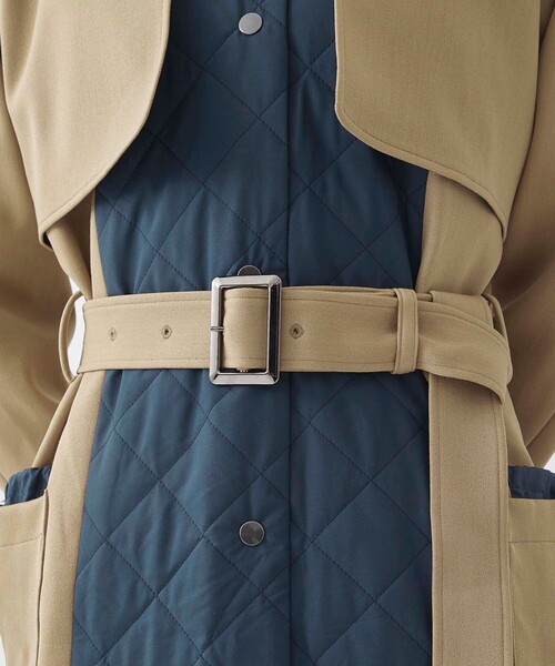 CITY TOKYO（シティトウキョウ）の「キルトドッキングウーレットコート（ステンカラーコート・レディース・ダークグレー/キャメル・1/2）」の15枚目の写真