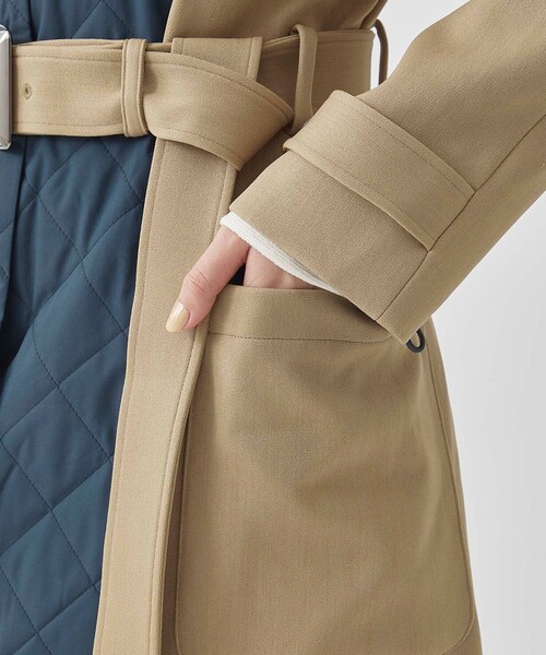 CITY TOKYO（シティトウキョウ）の「キルトドッキングウーレットコート（ステンカラーコート・レディース・ダークグレー/キャメル・1/2）」の16枚目の写真
