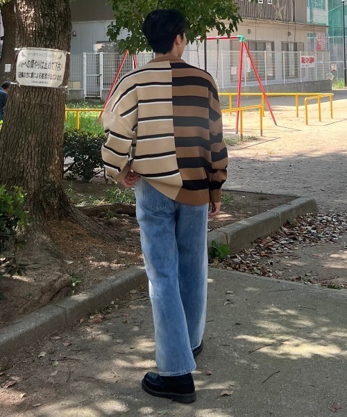 Chikashitsu +(チカシツプラス)の「【Chikashitsu +/チカシツプラス】screw stitch slit denim pants / デニム デニムパンツ 黒 デニム 黒 デニム 青(デニムパンツ・メンズ・ライトブルー/ブラック・L/M)」の10枚目の写真