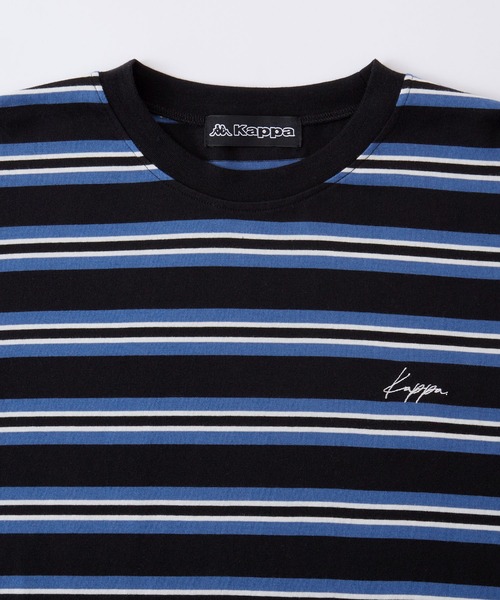 Kappa(カッパ)の「Kappa / カッパ 別注 ロゴ刺繍 ビッグシルエット マルチボーダー長袖Tシャツ(Tシャツ/カットソー・メンズ・ホワイト/ブラック/ネイビー/グリーン/ブラウン・M/L)」の11枚目の写真
