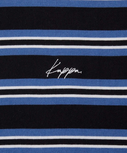 Kappa(カッパ)の「Kappa / カッパ 別注 ロゴ刺繍 ビッグシルエット マルチボーダー長袖Tシャツ(Tシャツ/カットソー・メンズ・ホワイト/ブラック/ネイビー/グリーン/ブラウン・M/L)」の13枚目の写真