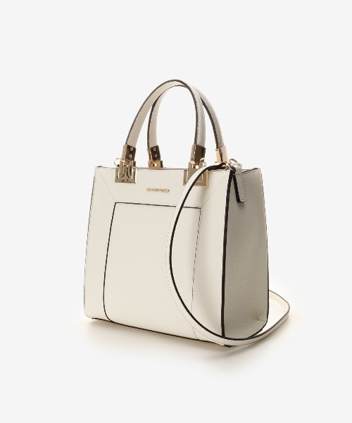 SAMANTHAVEGA（サマンサベガ）の「シンプルBOXトートバッグ (小)（ハンドバッグ・レディース・ホワイト/ブラック・FREE）」の6枚目の写真