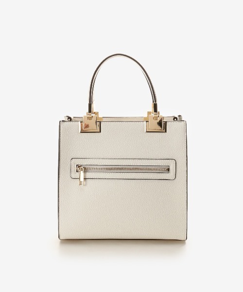 SAMANTHAVEGA（サマンサベガ）の「シンプルBOXトートバッグ (小)（ハンドバッグ・レディース・ホワイト/ブラック・FREE）」の9枚目の写真