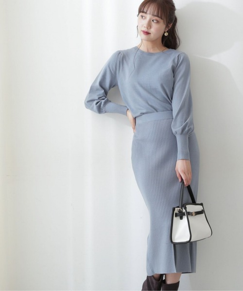 PROPORTION BODY DRESSING（プロポーションボディドレッシング）の「マルチウェイパール釦カーディガンセットアップ / 1212240001（ワンピース・レディース・ライトグリーン/ホワイト系その他/ネイビー/ブルー・MEDIUM/SMALL）」の3枚目の写真