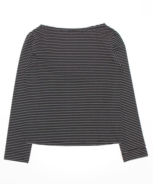 Didot.showroom（ディドット ショールーム）の「ボートネックピンストライプロンT（Tシャツ/カットソー・レディース・ブラック/ベージュ/ブラウン/ホワイト・FREE）」の18枚目の写真