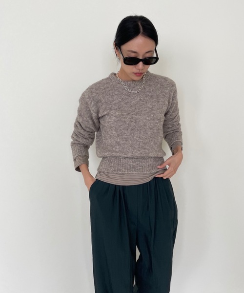 Didot.showroom（ディドット ショールーム）の「ボートネックピンストライプロンT（Tシャツ/カットソー・レディース・ブラック/ベージュ/ブラウン/ホワイト・FREE）」の16枚目の写真