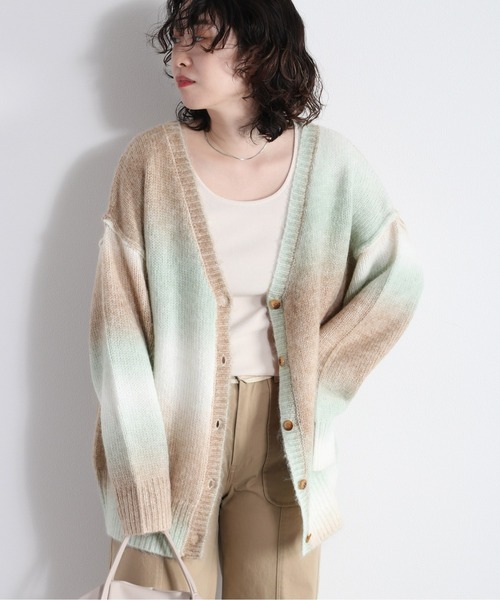 cepo（セポ）の「グラデーション Ｖネックカーディガン（カーディガン/ボレロ・レディース・ピンク/イエロー/グリーン・M）」の6枚目の写真