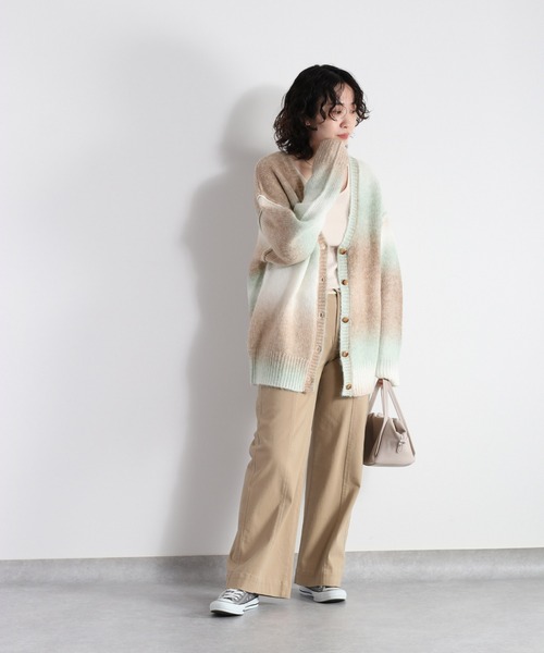 cepo（セポ）の「グラデーション Ｖネックカーディガン（カーディガン/ボレロ・レディース・ピンク/イエロー/グリーン・M）」の10枚目の写真