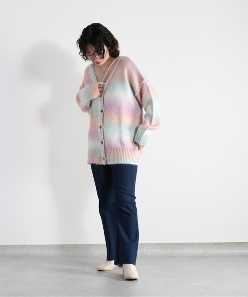 cepo（セポ）の「グラデーション Ｖネックカーディガン（カーディガン/ボレロ・レディース・ピンク/イエロー/グリーン・M）」の19枚目の写真