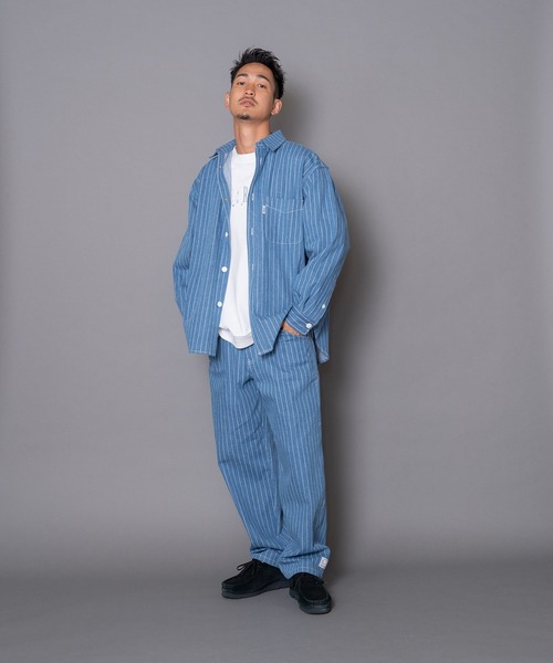 Re roomリルーム　デニムシャツ Re:room】CHECK STITCH BIG DENIM SHIRTS［RES092］ | #Re:room