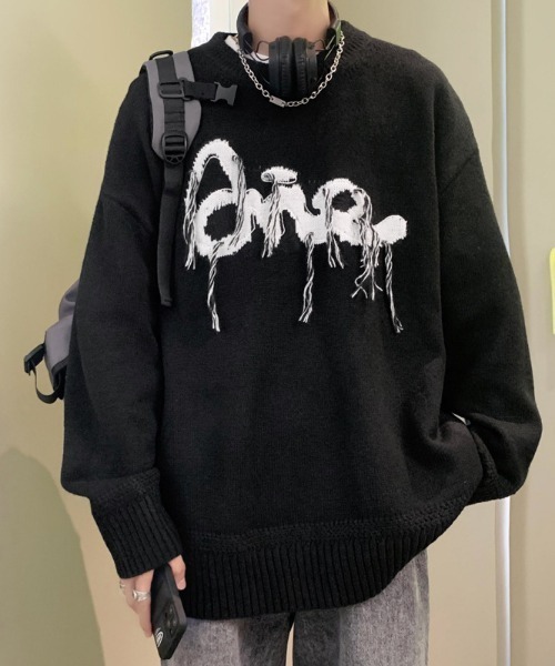 MGV（エムジーヴィー）の「フロントロゴステッチプルオーバーニット（ニット/セーター・メンズ・グレー/ブラウン/ブラック・MEDIUM/LARGE/X-LARGE）」の7枚目の写真