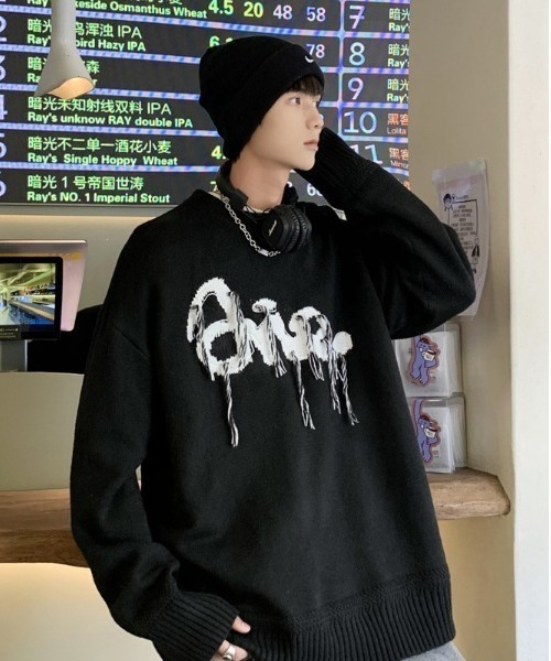 MGV（エムジーヴィー）の「フロントロゴステッチプルオーバーニット（ニット/セーター・メンズ・グレー/ブラウン/ブラック・MEDIUM/LARGE/X-LARGE）」の12枚目の写真