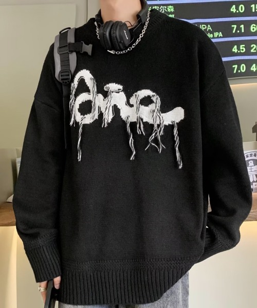 MGV（エムジーヴィー）の「フロントロゴステッチプルオーバーニット（ニット/セーター・メンズ・グレー/ブラウン/ブラック・MEDIUM/LARGE/X-LARGE）」の9枚目の写真