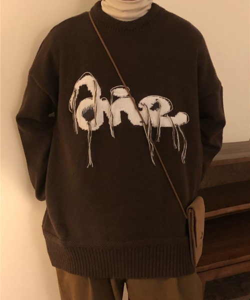 MGV（エムジーヴィー）の「フロントロゴステッチプルオーバーニット（ニット/セーター・メンズ・グレー/ブラウン/ブラック・MEDIUM/LARGE/X-LARGE）」の13枚目の写真