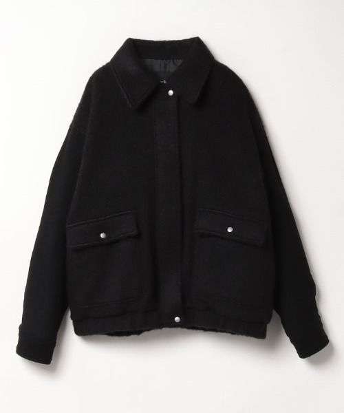 allureville（アルアバイル）の「シャギー圧縮ニットコンビブルゾン