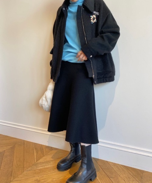 アルアバイル　ルルウィルビー シャギー圧縮ニットコンビブルゾン アルアバイル ルルウィルビー シャギー圧縮ニットコンビブルゾン