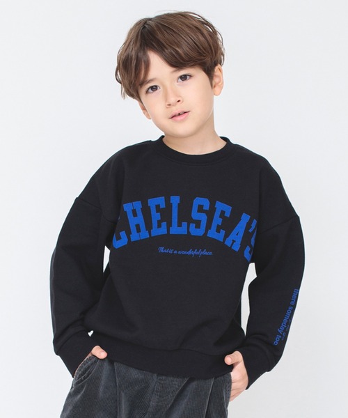 BRANSHES(ブランシェス)の「【カレッジロゴ】チェルシーズ裏毛トレーナー(スウェット・キッズ・アイボリー/ブラウン/ネイビー/チャコールグレー/ブラック・140/90/130/110/120/100/150)」の2枚目の写真