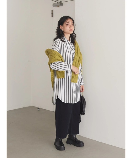 AMERICAN HOLIC（アメリカンホリック）の「コーデュロイロングタイトスカート（スカート・レディース・アイボリー/ピンク/ネイビー/チャコールグレー・S/M/L）」の18枚目の写真