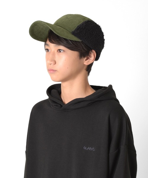 GLAZOS（グラソス）の「コーデュロイ・ボア付きキャップ（キャップ・キッズ・カーキ/ブラック・フリー）」の11枚目の写真