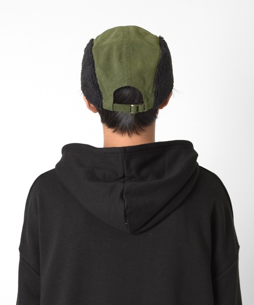 GLAZOS（グラソス）の「コーデュロイ・ボア付きキャップ（キャップ・キッズ・カーキ/ブラック・フリー）」の5枚目の写真