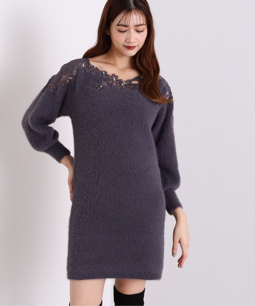 フラワーパールシシュウニットワンピース JILL by JILL STUART（ジルバイジルスチュアート）の「フラワー