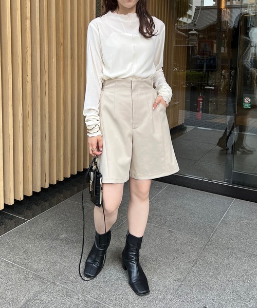 CAPRICIEUX LE'MAGE（カプリシューレマージュ）の「メローベロアＴシャツ（Tシャツ/カットソー・レディース・オフホワイト/ベージュ/チャコールグレー・FREE）」の8枚目の写真