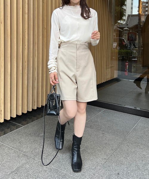 CAPRICIEUX LE'MAGE（カプリシューレマージュ）の「メローベロアＴシャツ（Tシャツ/カットソー・レディース・オフホワイト/ベージュ/チャコールグレー・FREE）」の9枚目の写真