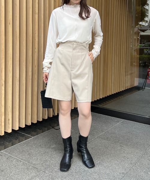 CAPRICIEUX LE'MAGE（カプリシューレマージュ）の「メローベロアＴシャツ（Tシャツ/カットソー・レディース・オフホワイト/ベージュ/チャコールグレー・FREE）」の11枚目の写真