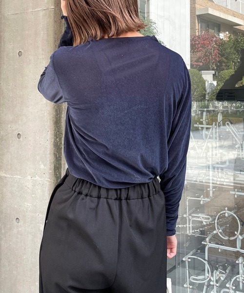 CAPRICIEUX LE'MAGE（カプリシューレマージュ）の「メローベロアＴシャツ（Tシャツ/カットソー・レディース・オフホワイト/ベージュ/チャコールグレー・FREE）」の15枚目の写真