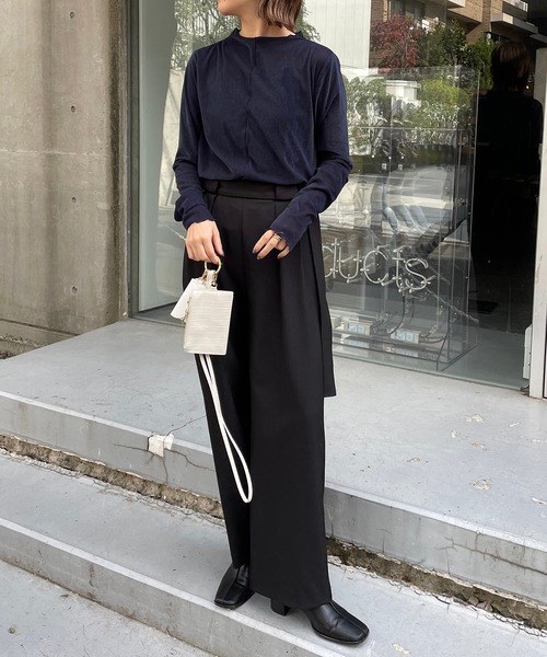 CAPRICIEUX LE'MAGE（カプリシューレマージュ）の「メローベロアＴシャツ（Tシャツ/カットソー・レディース・オフホワイト/ベージュ/チャコールグレー・FREE）」の17枚目の写真