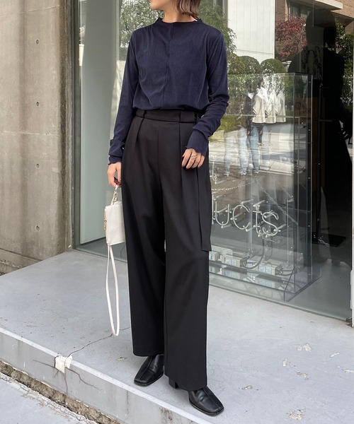 CAPRICIEUX LE'MAGE（カプリシューレマージュ）の「メローベロアＴシャツ（Tシャツ/カットソー・レディース・オフホワイト/ベージュ/チャコールグレー・FREE）」の18枚目の写真