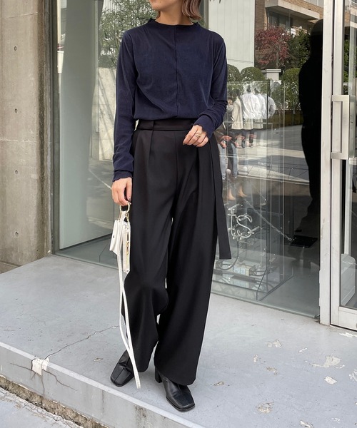 CAPRICIEUX LE'MAGE（カプリシューレマージュ）の「メローベロアＴシャツ（Tシャツ/カットソー・レディース・オフホワイト/ベージュ/チャコールグレー・FREE）」の19枚目の写真