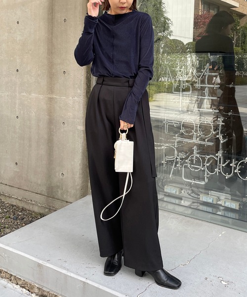 CAPRICIEUX LE'MAGE（カプリシューレマージュ）の「メローベロアＴシャツ（Tシャツ/カットソー・レディース・オフホワイト/ベージュ/チャコールグレー・FREE）」の21枚目の写真