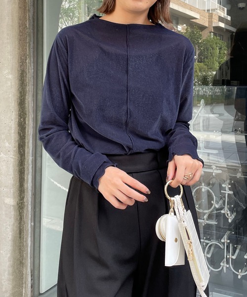 CAPRICIEUX LE'MAGE（カプリシューレマージュ）の「メローベロアＴシャツ（Tシャツ/カットソー・レディース・オフホワイト/ベージュ/チャコールグレー・FREE）」の13枚目の写真