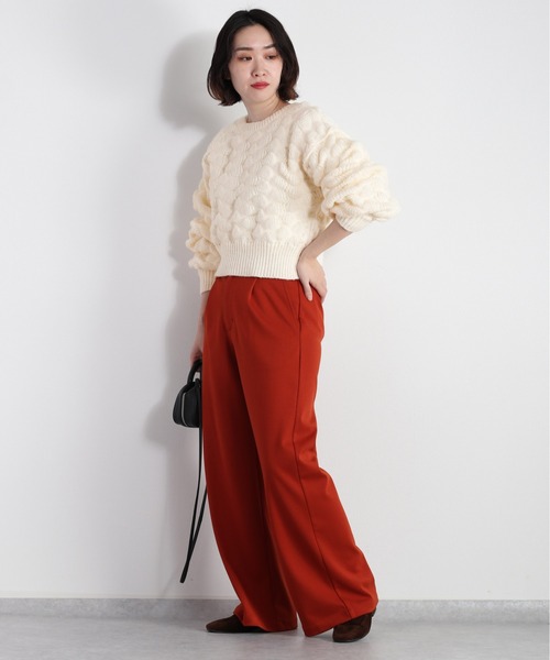 cepo（セポ）の「ポコポコニットカーディガン　２WAY（カーディガン/ボレロ・レディース・レッド/オフホワイト/チャコール・M）」の21枚目の写真