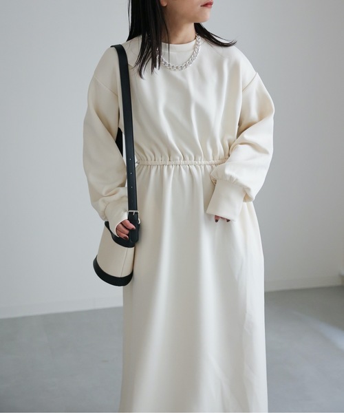 ap retro(アプレトロ)の「ウエストギャザーワンピース(ワンピース・レディース・ブラック/アイボリー/ブラック系その他/ホワイト系その他・FREE)」の5枚目の写真