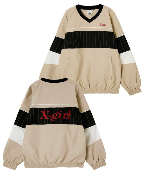 X-girl（エックスガール）の「PANELED TRACK TOP（Tシャツ/カットソー・レディース・ブラック/グリーン/ベージュ・S/M）」の20枚目の写真