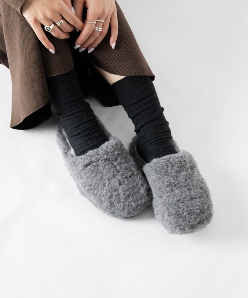 COLD BREAKER(コールドブレーカー)の「Coldbreaker BASIC SLIPPERS NO HEEL コールドブレイカー ウールパイル ルームシューズ スリッパ(サンダル・メンズ・ベージュ/グレー/ブラウン/カーキオリーブ/ブラウン系・41/37/39/43)」の2枚目の写真