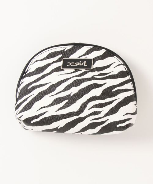 X-girl(エックスガール)の「【X-girl /エックスガール】 FAUX LEATHER ROUND POUCH(ポーチ・レディース・ホワイト/ベージュ/ブラック・FREE)」の2枚目の写真