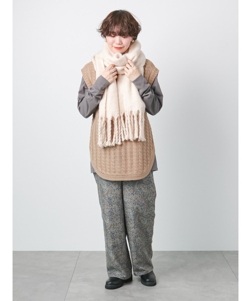 Lugnoncure（ルノンキュール）の「◎起毛ペイズリー柄パンツ（その他パンツ・レディース・オフホワイト/ベージュ/チャコール・ﾌﾘ-）」の7枚目の写真