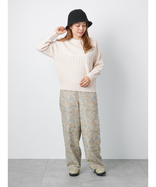 Lugnoncure（ルノンキュール）の「◎起毛ペイズリー柄パンツ（その他パンツ・レディース・オフホワイト/ベージュ/チャコール・ﾌﾘ-）」の9枚目の写真